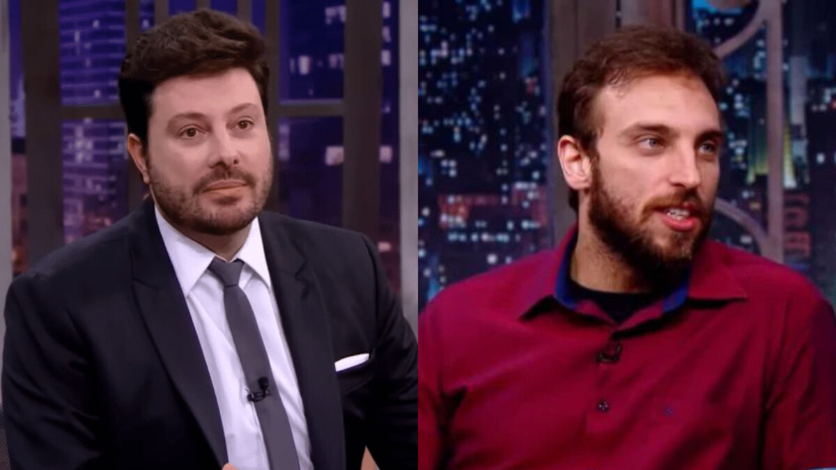 Danilo Gentili e Leo Lins em uma montagem