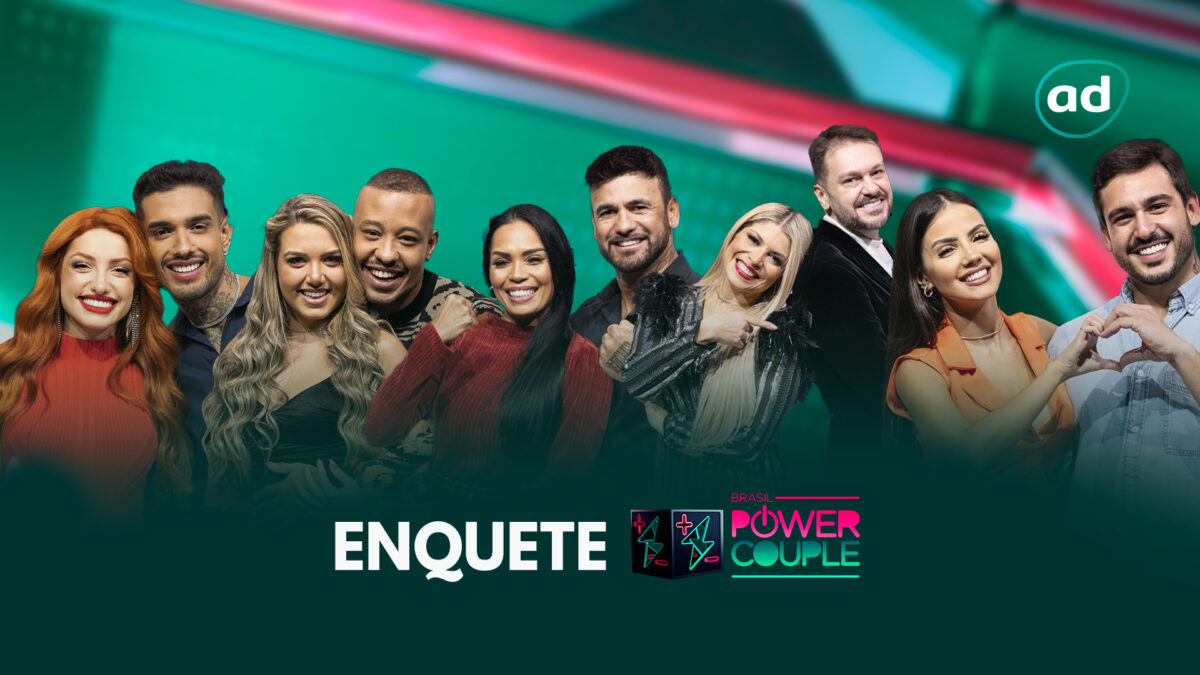 Arte de divulgação da enquete do Top 5 do Power Couple Brasil