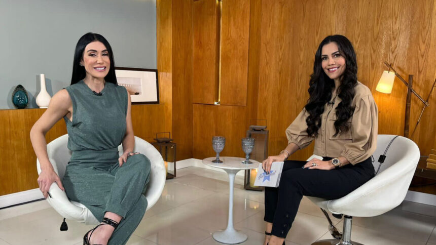 Michelle Barros ao lado de Daniela Albuquerque em trecho da entrevista para o Sensacional