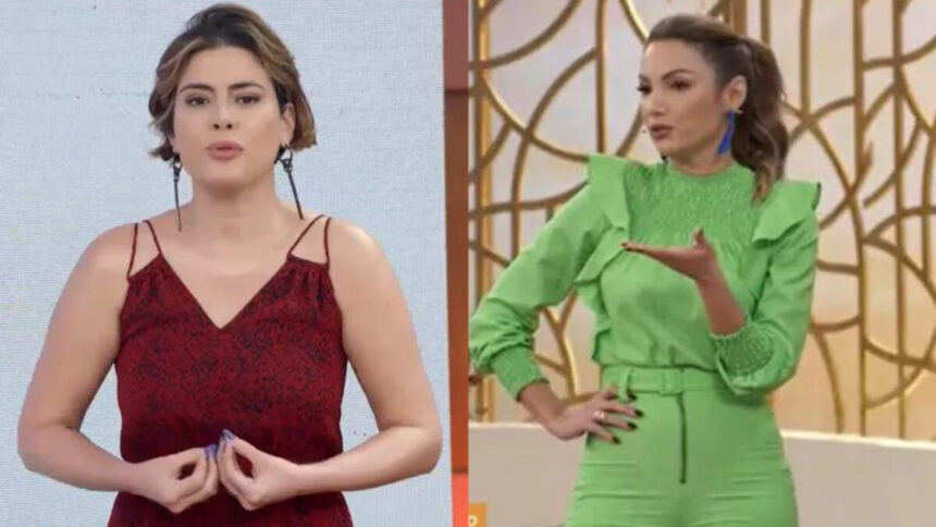 Michelle Loreto e Patrícia Poeta em uma montagem, no quadro Bem Estar