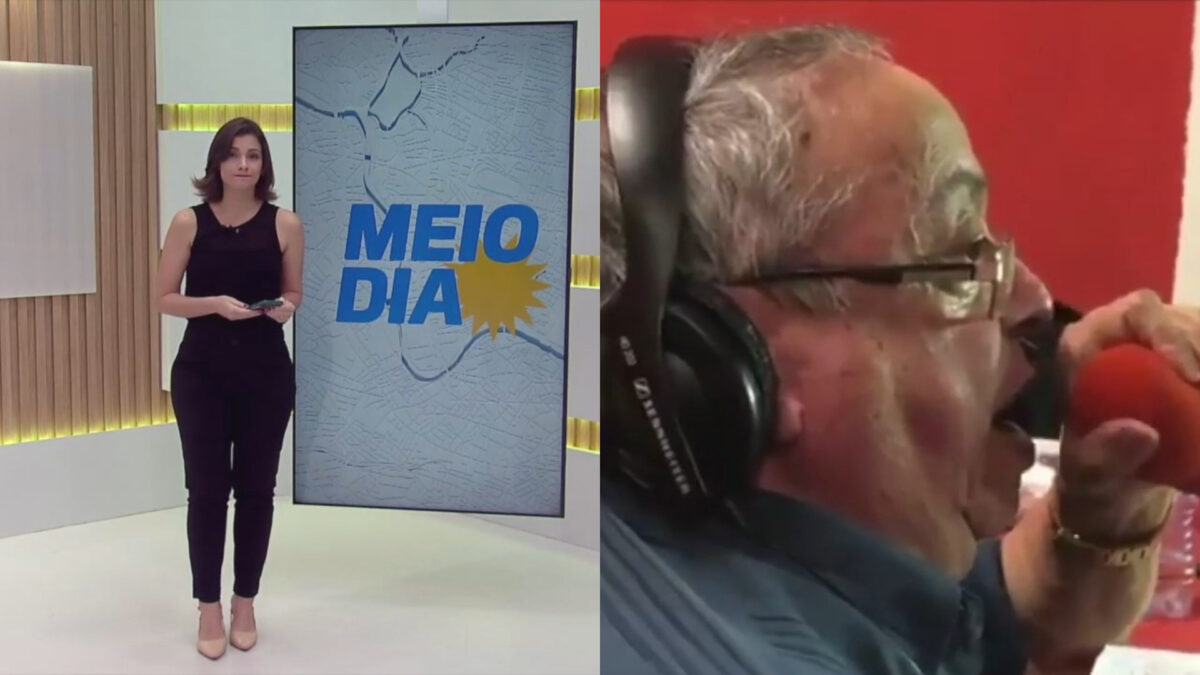 Montagem com Anne Barreto e o narrador Roberto Queiroz