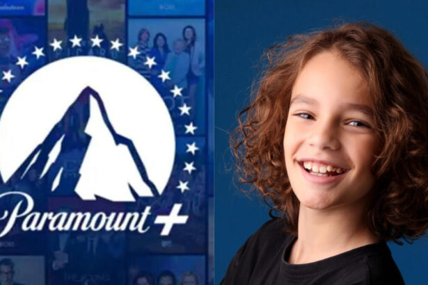 Logo da Paramount+ e o ator Enzo Rosetti em uma montagem