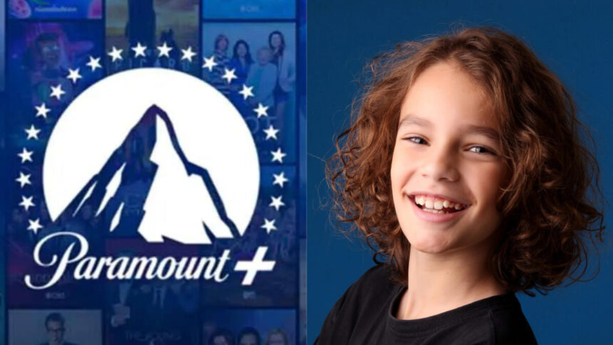 Logo da Paramount+ e o ator Enzo Rosetti em uma montagem