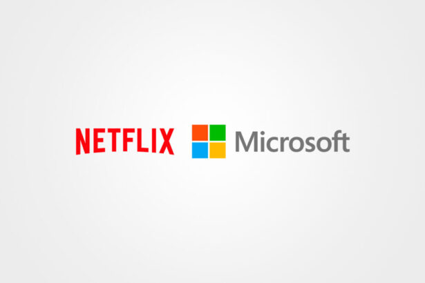 Arte de divulgação com logo da Netflix e Microsoft