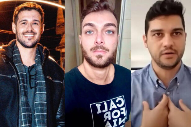 Rodrigo Mussi, Rafael Mussi e Diogo Mussi em uma montagem