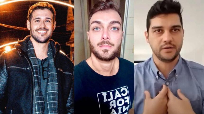 Rodrigo Mussi, Rafael Mussi e Diogo Mussi em uma montagem