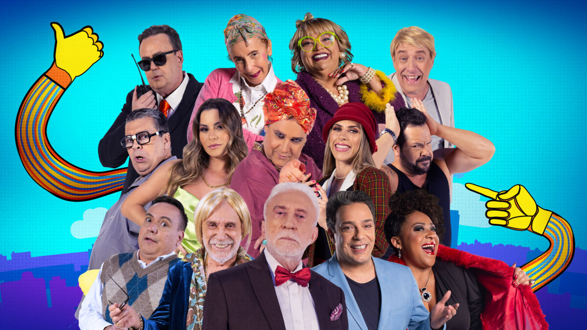 Arte de divulgação do Nóis na Firma com o elenco do novo humorístico da Band