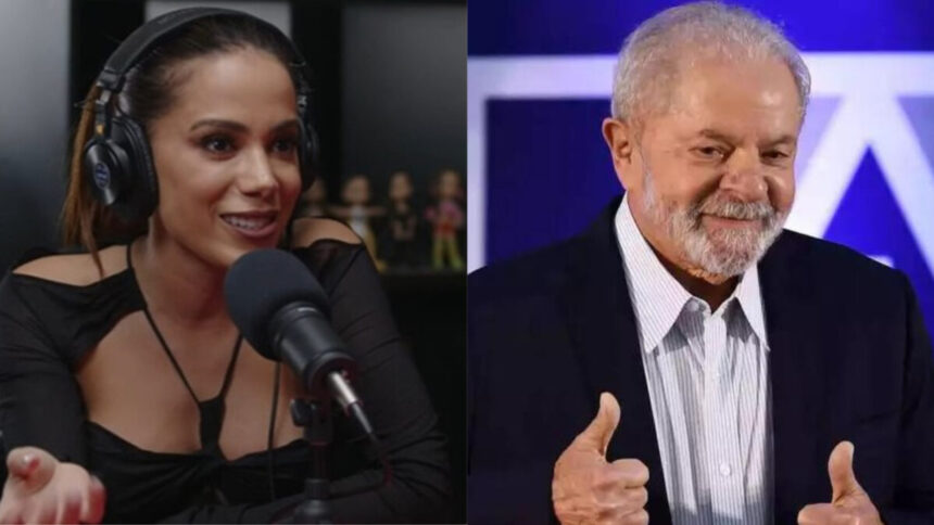 Anitta e Lula em uma montagem