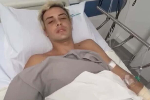 Bruno Krupp deitado em uma câmera de hospital, no vídeo divulgado pelo G1