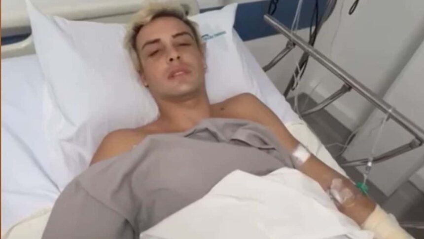 Bruno Krupp deitado em uma câmera de hospital, no vídeo divulgado pelo G1