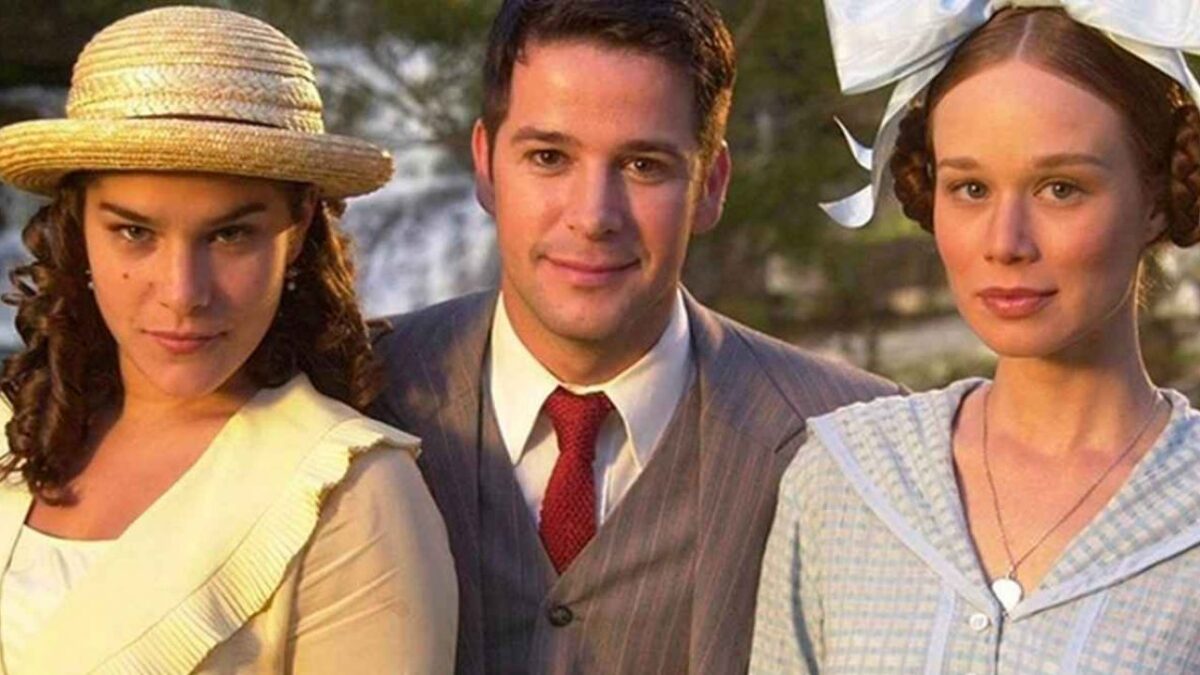 Mariana Ximenes, Murilo Benício e Priscila Fantin em foto de divulgação da novela Chocolate com Pimenta