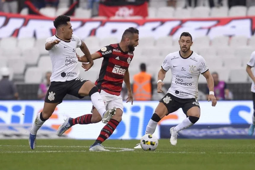 Trecho do jogo entre Corinthians e Flamengo pelo Brasileiro