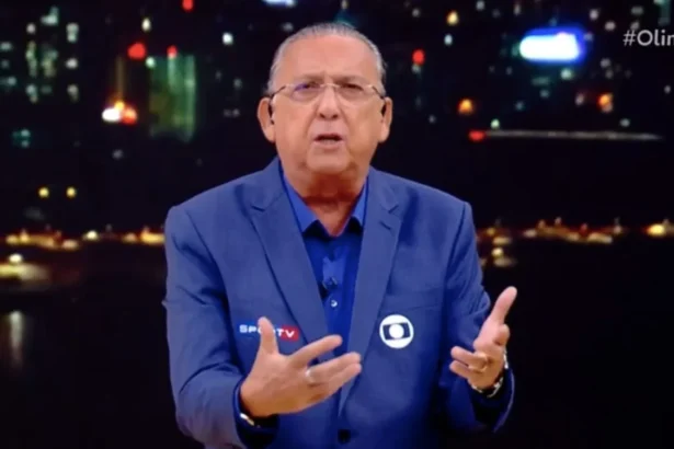 Galvão Bueno em trecho de um programa, durante a cobertura dos Jogos Olímpicos de Tóquio