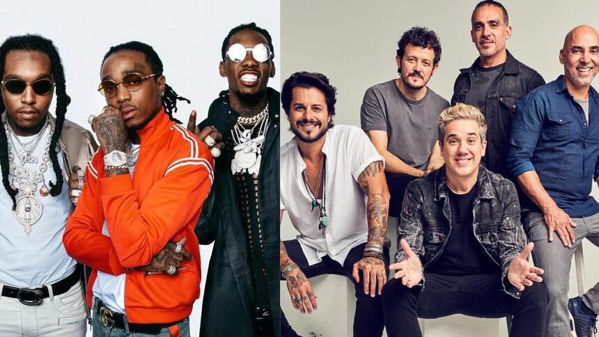 Migos e Jota Quest em uma montagem