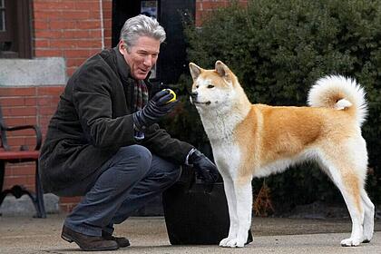 Richard Gere ao lado de um cachorro em trecho do filme Sempre Ao Seu Lado