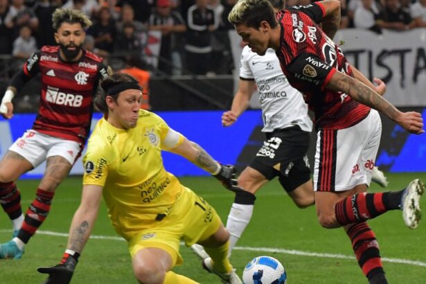 Trecho da partida entre Corinthians e Flamengo pela Libertadores