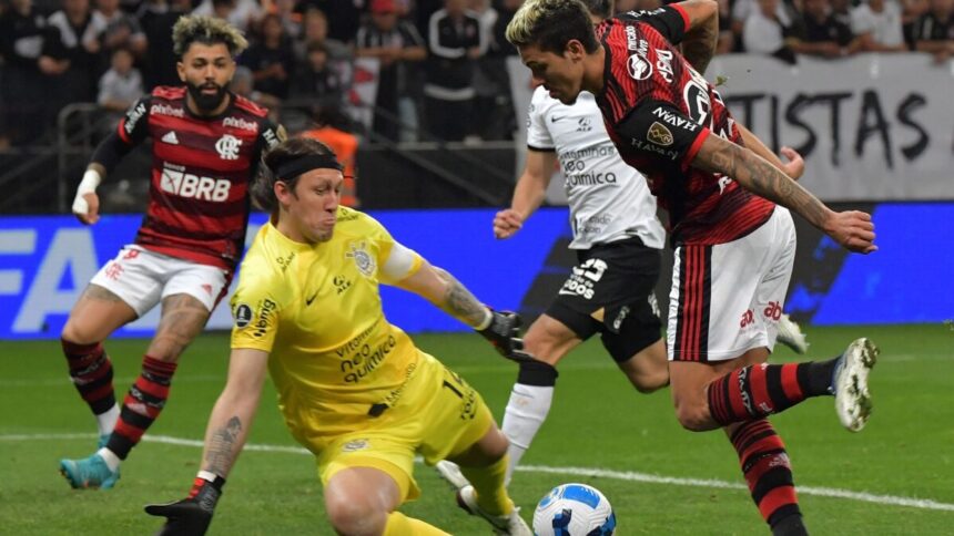 Trecho da partida entre Corinthians e Flamengo pela Libertadores