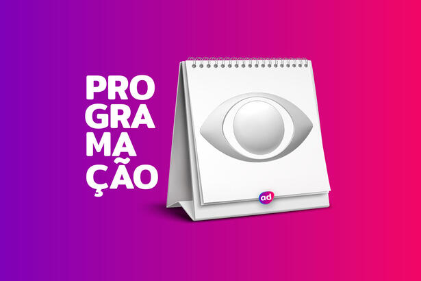 Arte gráfica da programação da Band com o logo da emissora