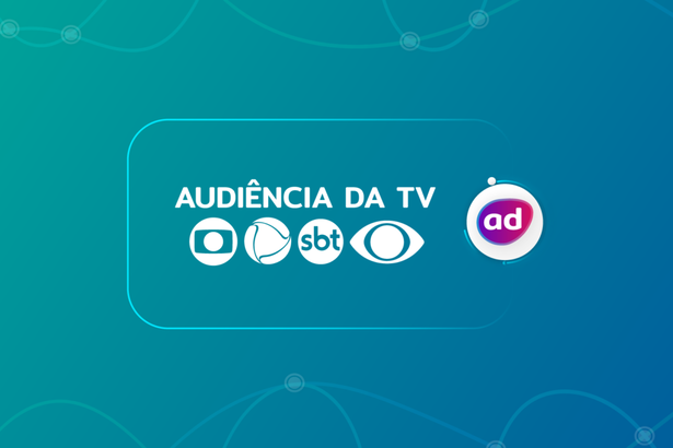 Arte gráfica dos consolidados de audiência da TV Globo, Record TV, SBT e Band