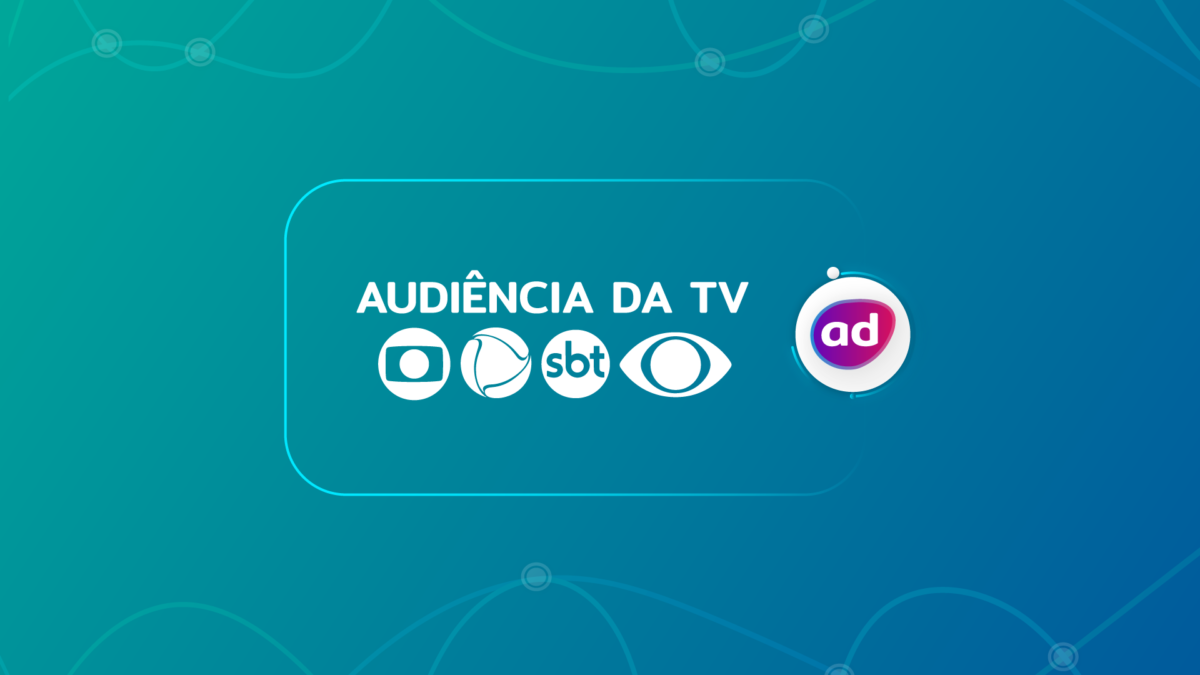 Arte gráfica dos consolidados de audiência da TV Globo, Record TV, SBT e Band