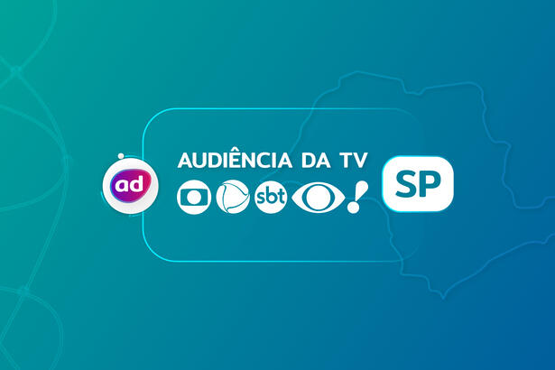 Arte gráfica dos consolidados de audiência da TV Globo, Record TV, SBT, Band e RedeTV em São Paulo