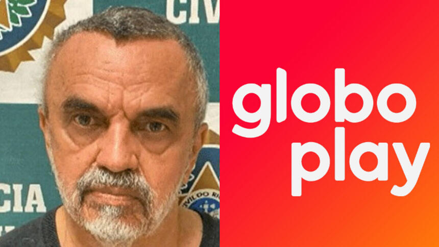 José Dumont e a logo do Globoplay em uma montagem