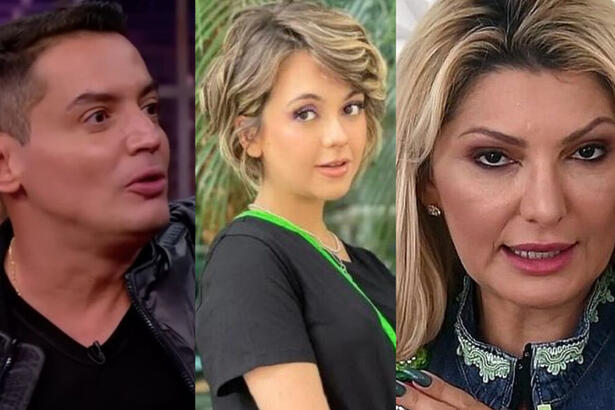 Antônia Fontenelle, Klara Castanho e Léo Dias em uma montagem