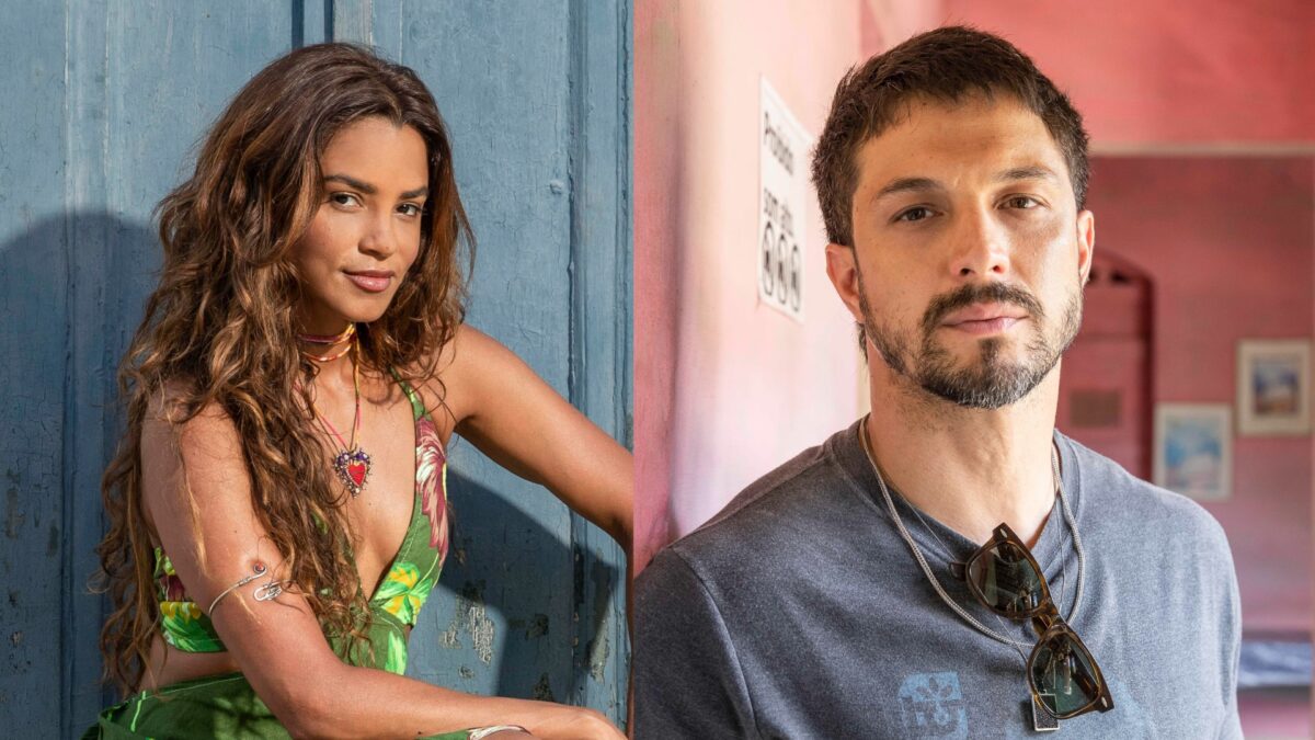 Lucy Alves e Romulo Estrela em uma montagem