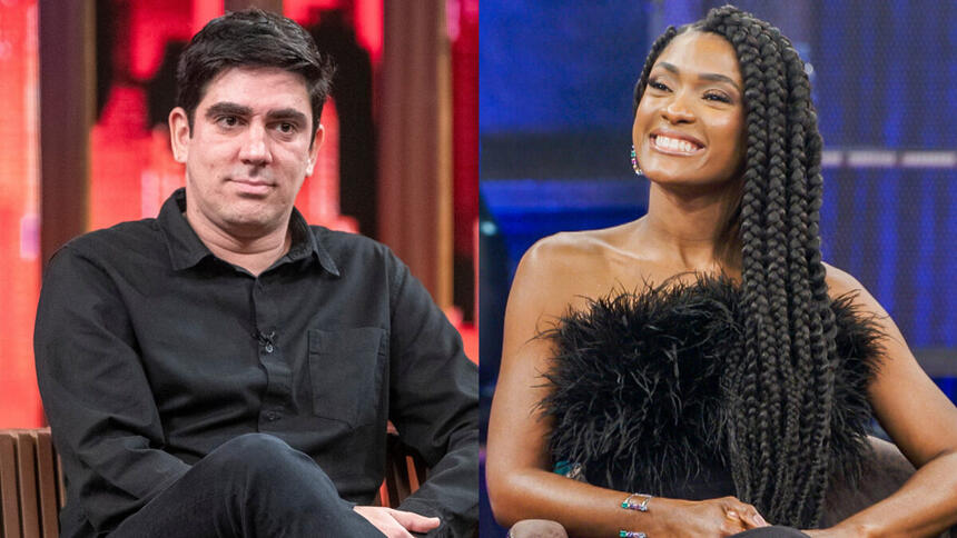 Marcelo Adnet e Erika Januza em uma montagem