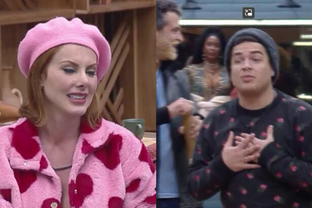Montagem Deborah discutindo com Lucas em A Fazenda 14