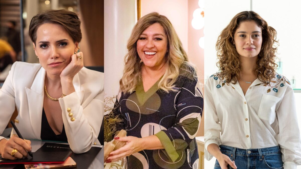 Letícia Colin, Regina Casé e Sophie Charlotte em uma montagem