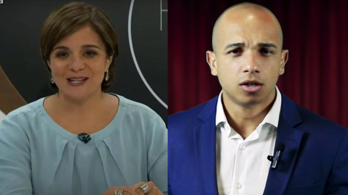 Vera Magalhães e Douglas Garcia em uma montagem