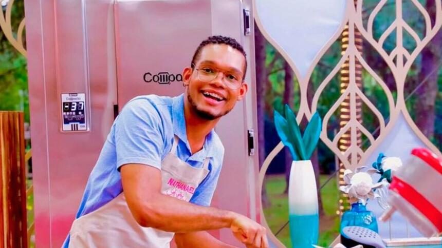 Nathan Santos em trecho de sua participação no Bake Off Brasil