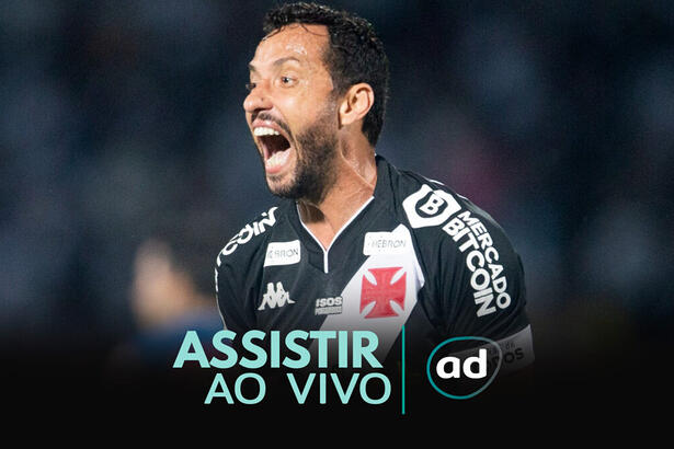 Nenê comemorando gol com a camisa do Vasco, na arte de dvulgação Onde assistir do AD