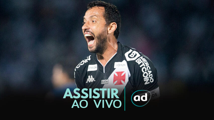 Nenê comemorando gol com a camisa do Vasco, na arte de dvulgação Onde assistir do AD