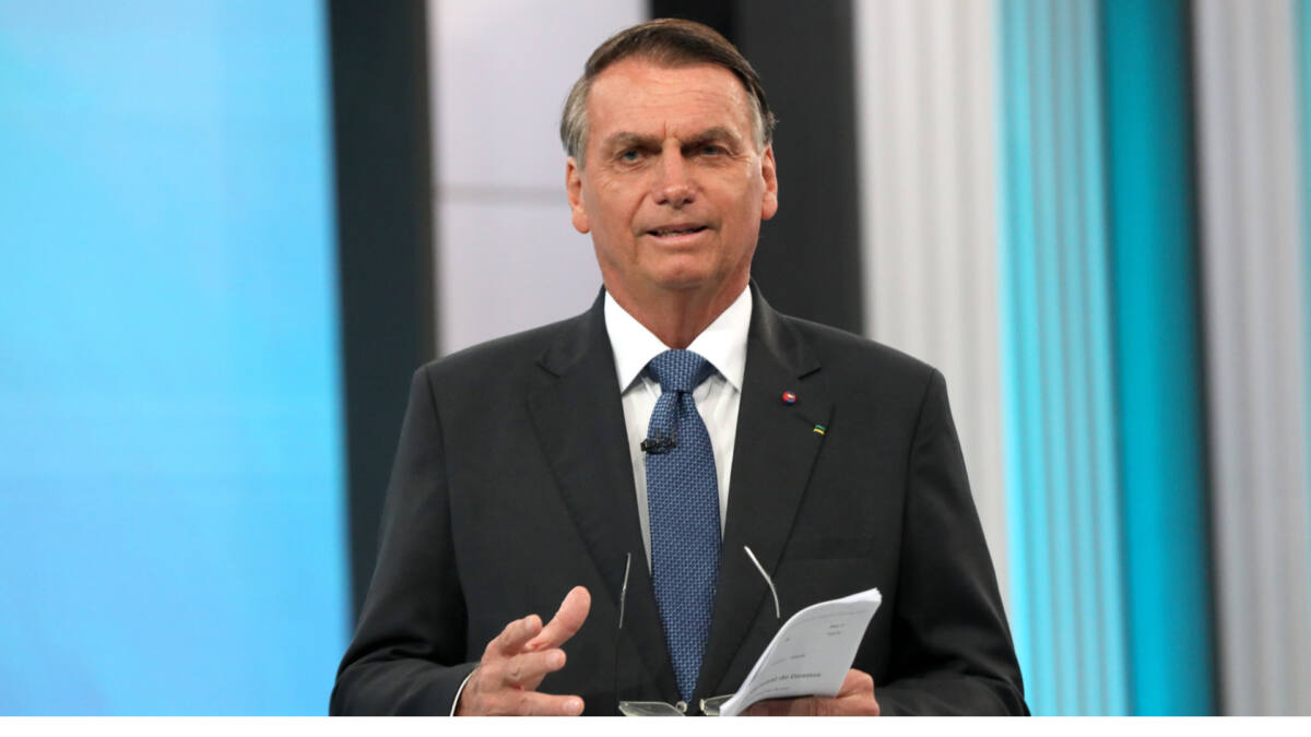 Bolsonaro em trecho de sua participação no debate da TV Globo