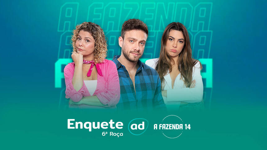 Arte de divulgação da Enquete da 6 Roça de A Fazenda 14