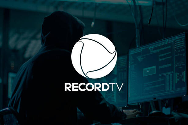 Montagem de Hacker com logo da Record TV