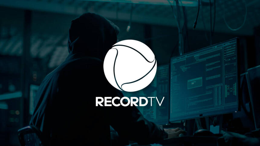 Montagem de Hacker com logo da Record TV