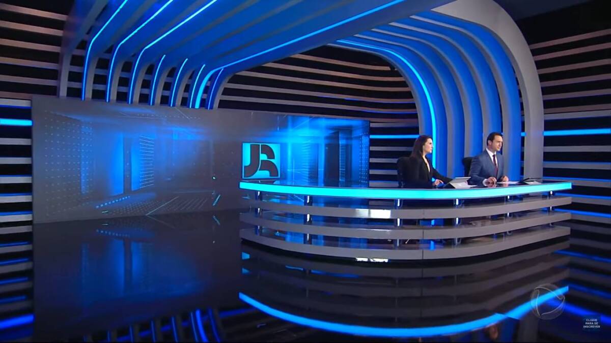 Cenário do Jornal da Record na edição deste sábado, 08 de outubro, dia da suposta invasão de hackers