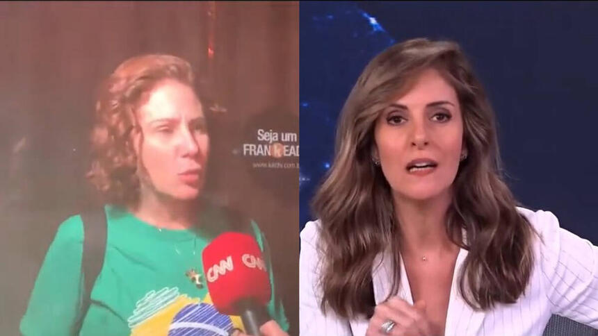 Montagem com Carla Zambelli e Monalisa Perrone no ao vivo da CNN Brasil