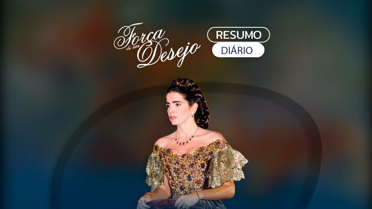 Malu Mader na arte de divulgação do resumo semanal da novela Força de Um Desejo no Viva
