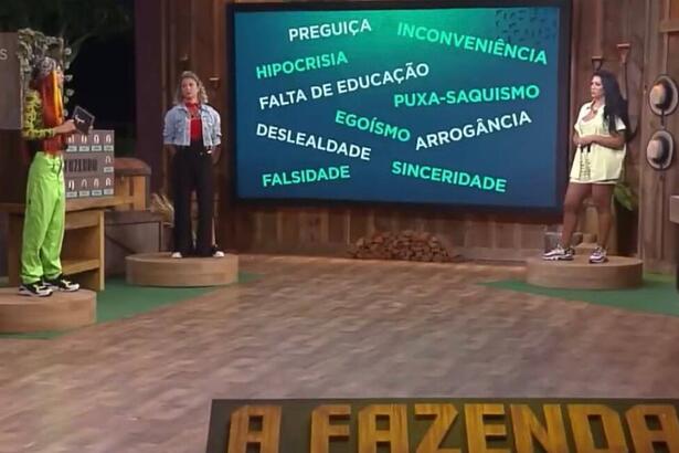 Moranguinho, Bárbara e Moranguinho na dinâmica de A Fazenda.