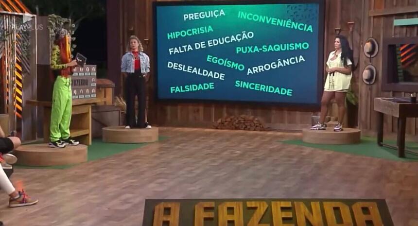 Moranguinho, Bárbara e Moranguinho na dinâmica de A Fazenda.