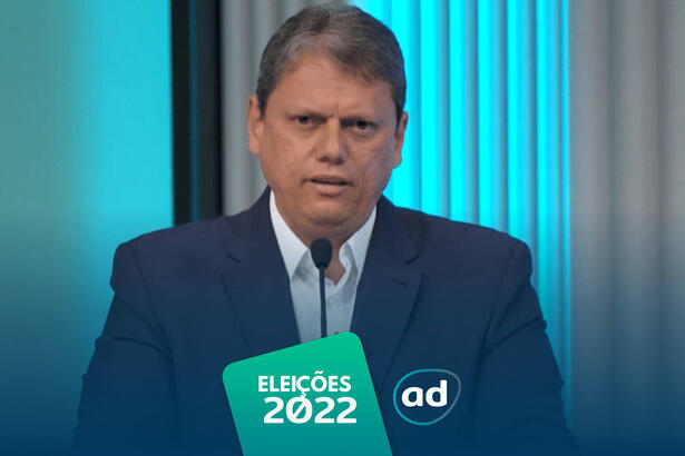 Tarcísio em trecho de sua participação no debate da TV Globo