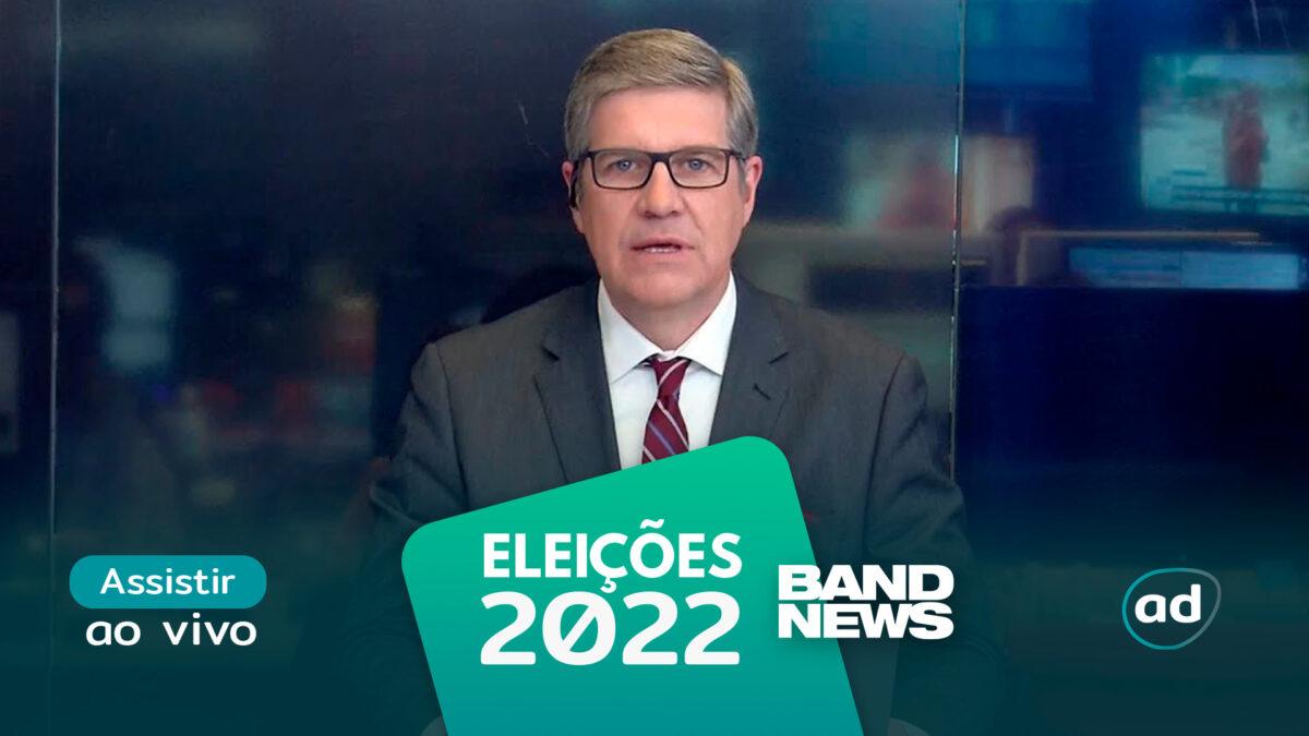 Felipe Vieira na arte de divulgação do "Assistir ao vivo" da BandNews TV nas Eleições 2022