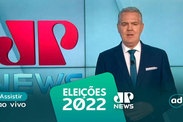 Adalberto Piotto na arte de divulgação do "Assistir ao vivo" da Jovem Pan News nas Eleições 2022