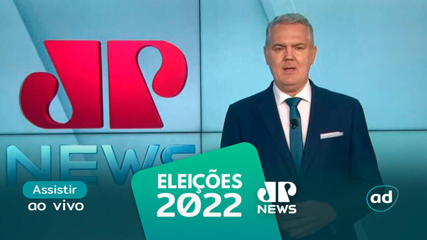 Adalberto Piotto na arte de divulgação do "Assistir ao vivo" da Jovem Pan News nas Eleições 2022