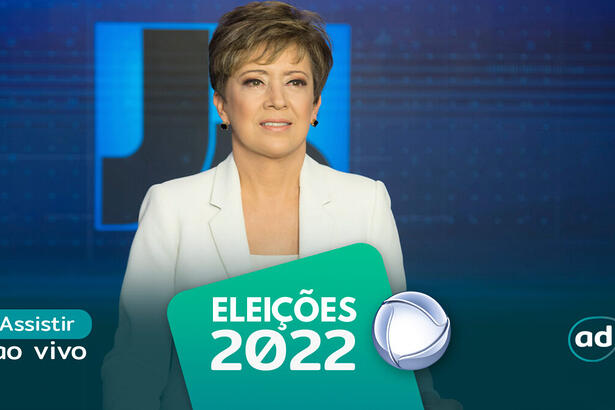 Christina Lemos na arte de divulgação do "Assistir ao vivo" da Record TV nas Eleições 2022