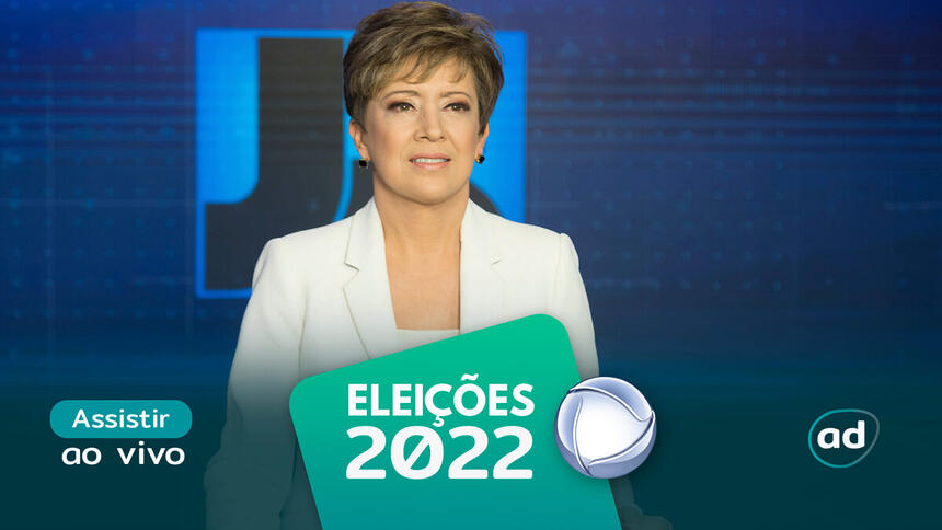 Christina Lemos na arte de divulgação do "Assistir ao vivo" da Record TV nas Eleições 2022